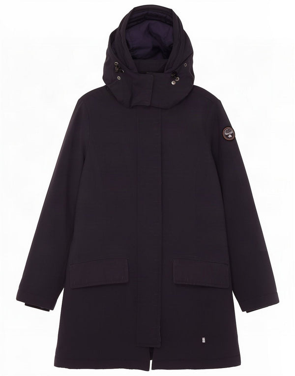 Napapijri Parka extragrande con capucha para mujer UK 6 XS Azul marino Poliamida