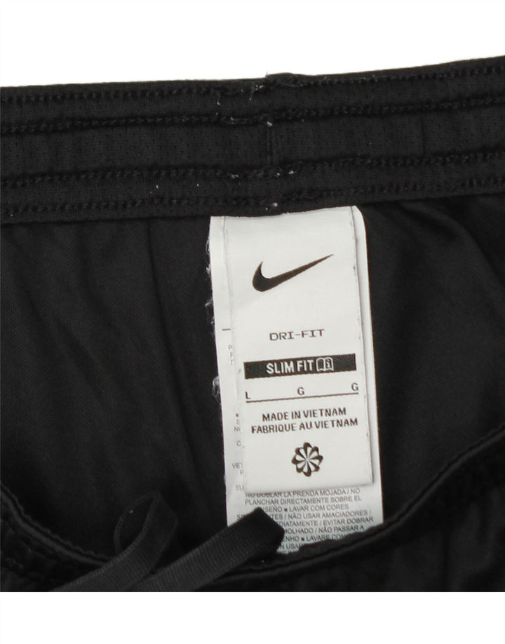 NIKE Pantalones cortos deportivos Dri Fit Slim Fit para hombre, tamaño grande, color negro, poliéster