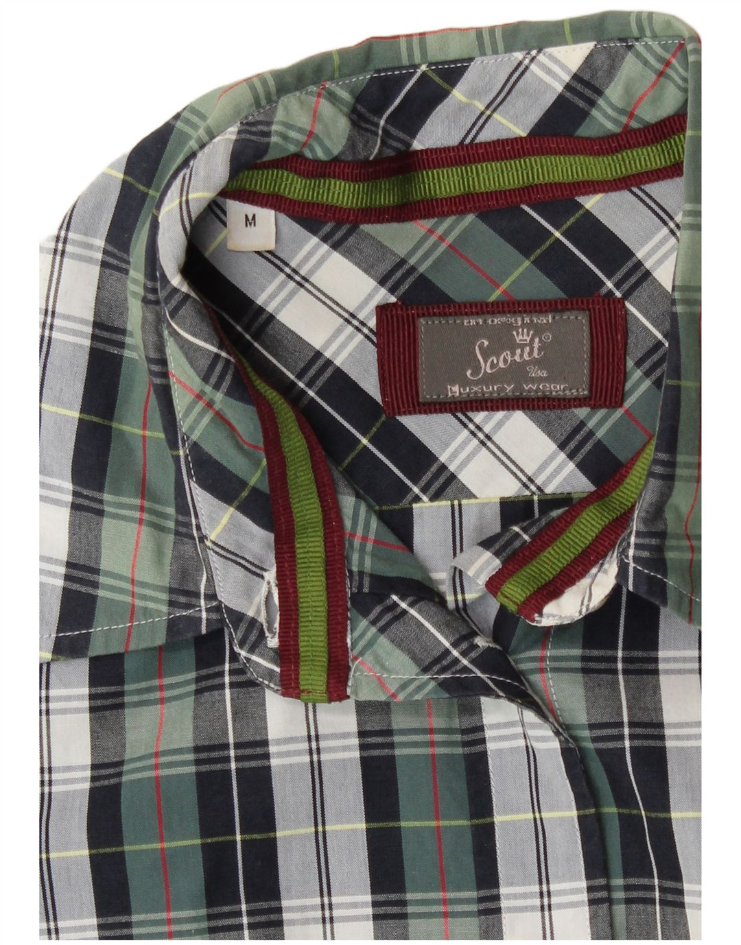 Camisa Scout para mujer UK 40 Algodón a cuadros verde mediano