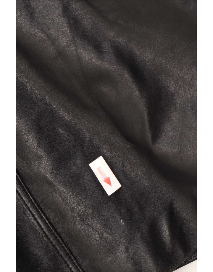 Diletta Lelli Abrigo de cuero para mujer IT 46 Grande Negro