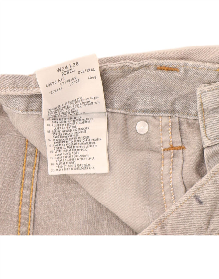 Lee Mens Powell Shorts De Mezclilla W32 Algodón Gris Medio