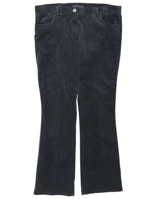 Marks & Spencer Pantalones de pana de cintura alta para mujer UK 46 Large W36 L31 Nav