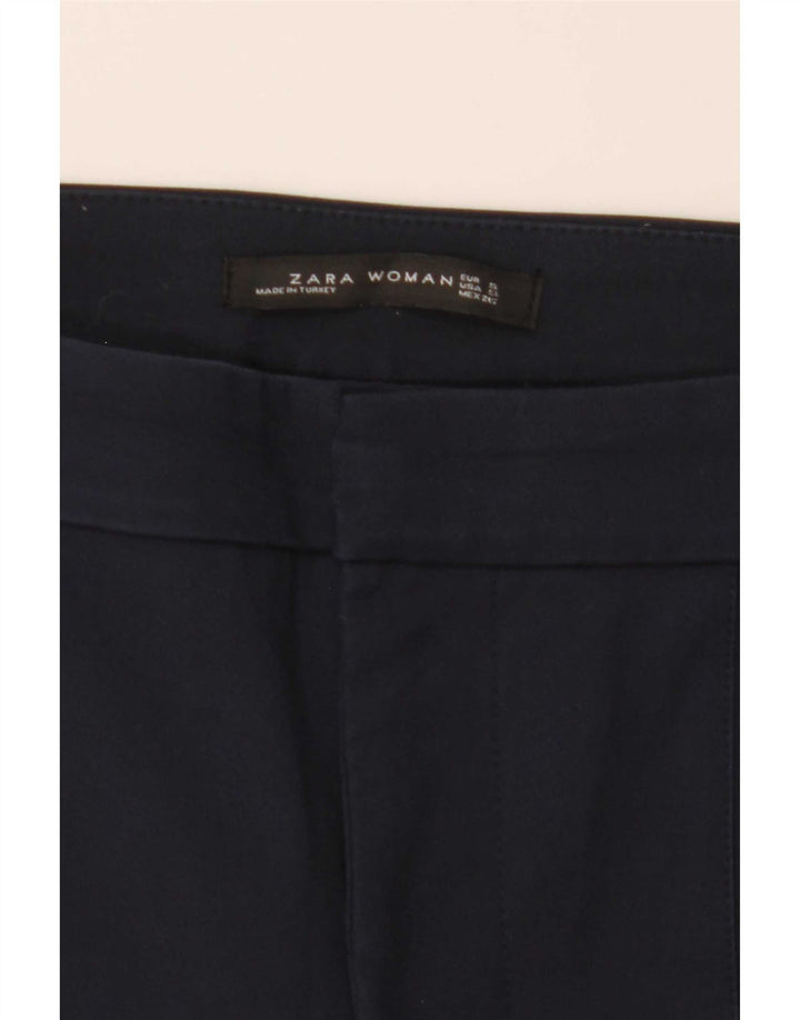 Zara Mujer Pantalón Chino Bootcut Pequeño W29 L26 Azul Marino