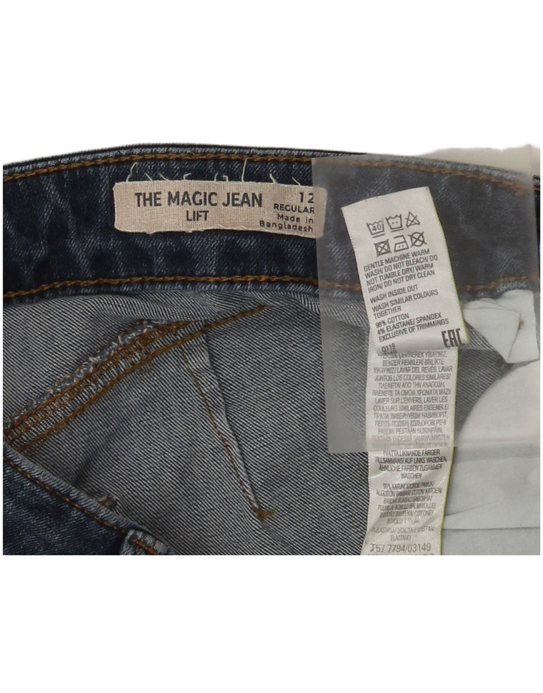 Marks & Spencer Vaqueros ajustados regulares para mujer UK 12 Medium W30 L28 Algodón azul