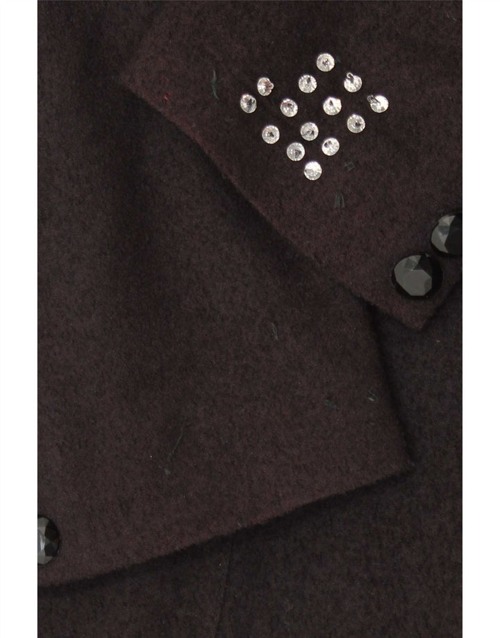 Vintage mujer 1 botón Blazer chaqueta IT 46 grande negro