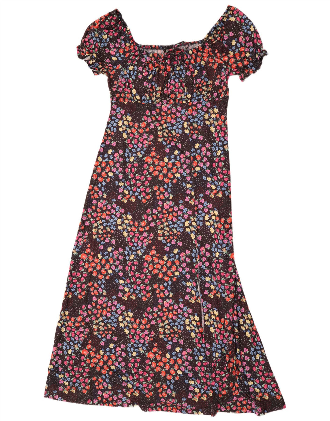 Vestido largo Lipsy para mujer ES 40 Pequeño Poliéster floral negro