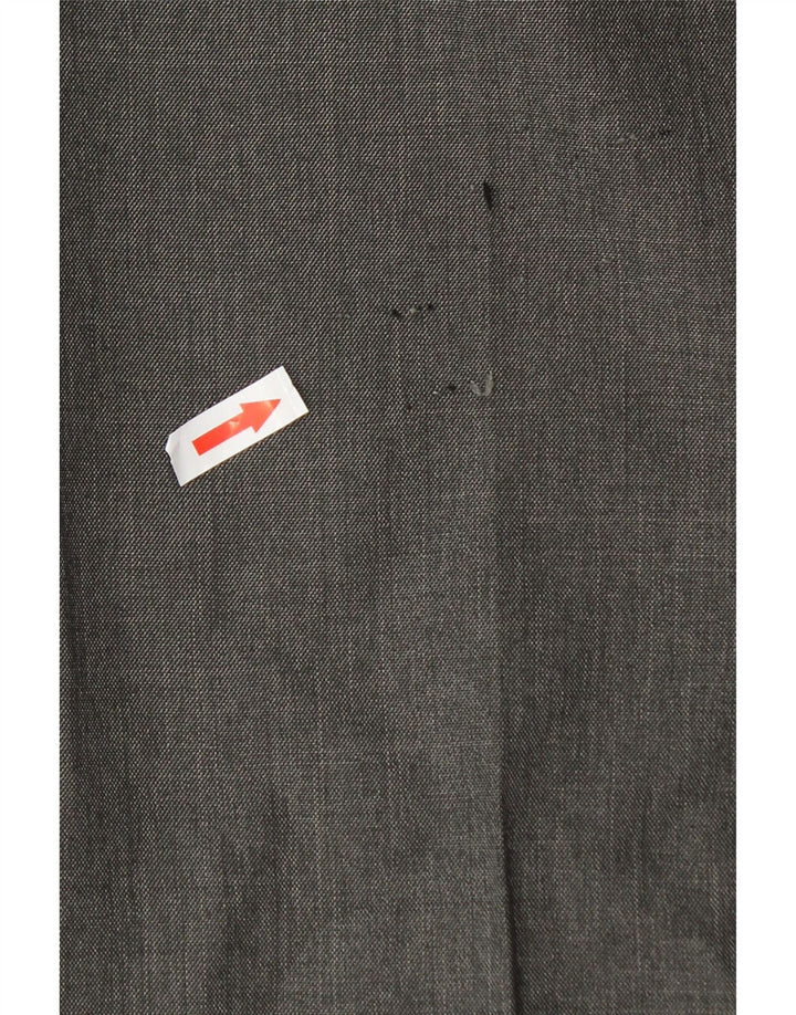 Marks & Spencer Pantalón de traje de corte regular para hombre W38 L29 Poliéster gris