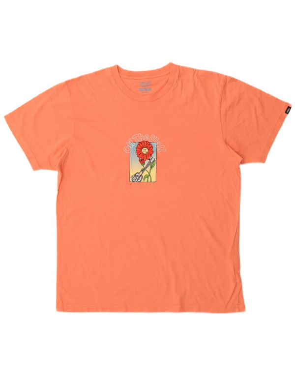 Vans Camiseta ajustada con gráfico para hombre, talla grande, algodón naranja