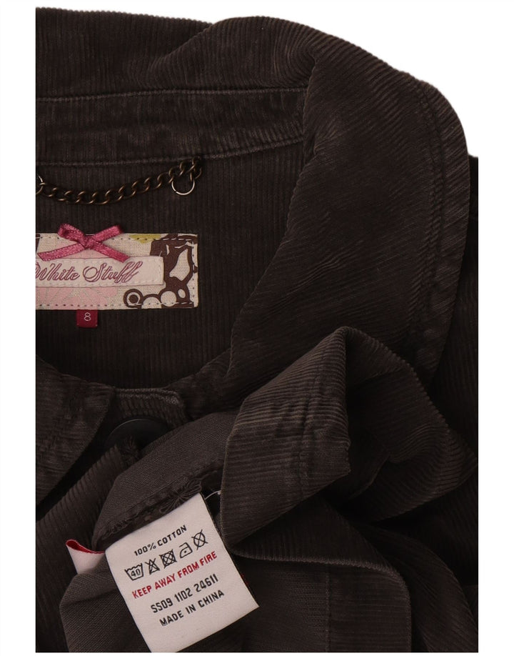 White Stuff Chaqueta de pana para mujer UK 8 Small Gris Algodón