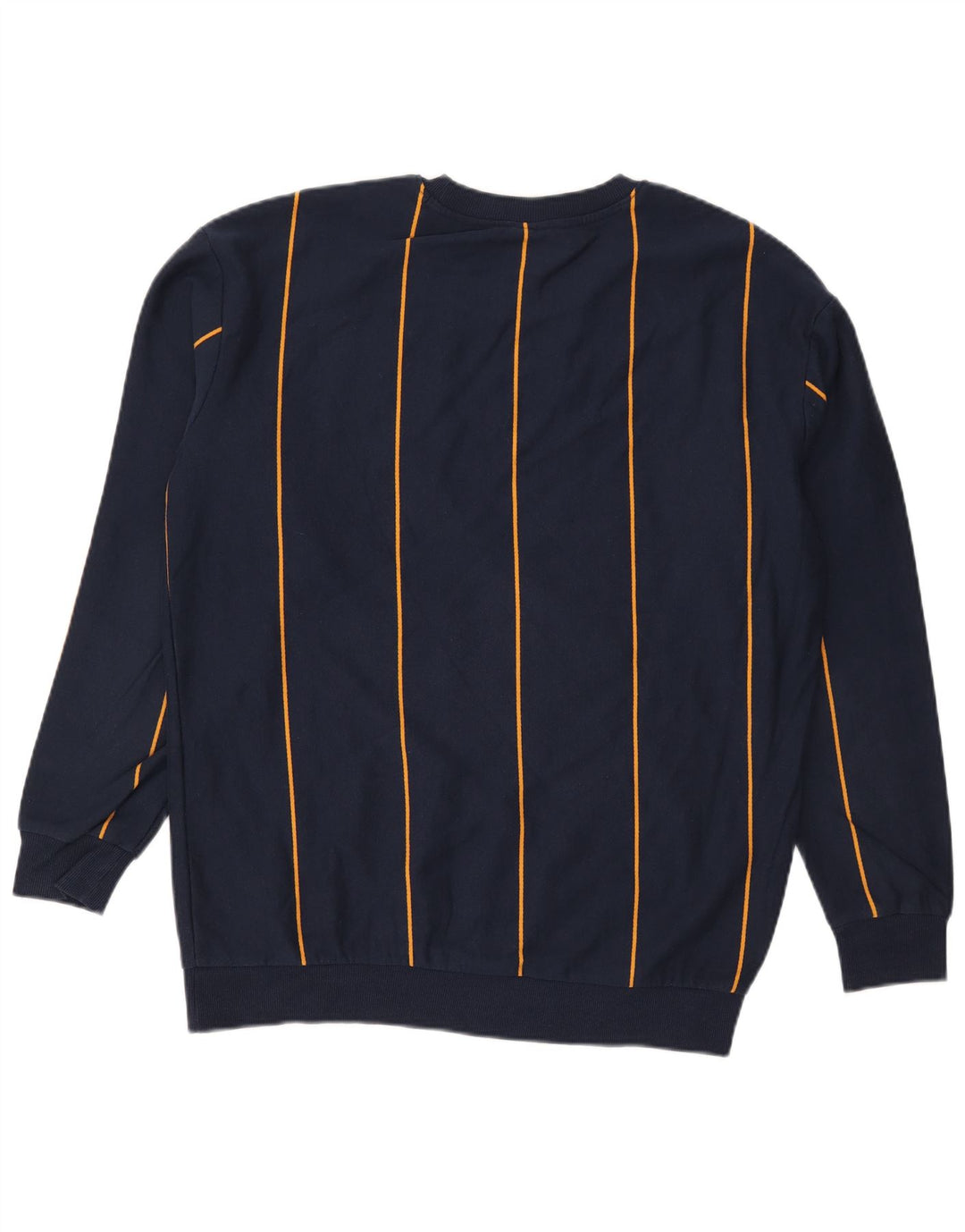 Zara Hombre Sudadera Jumper Large Azul Marino Rayas Algodón