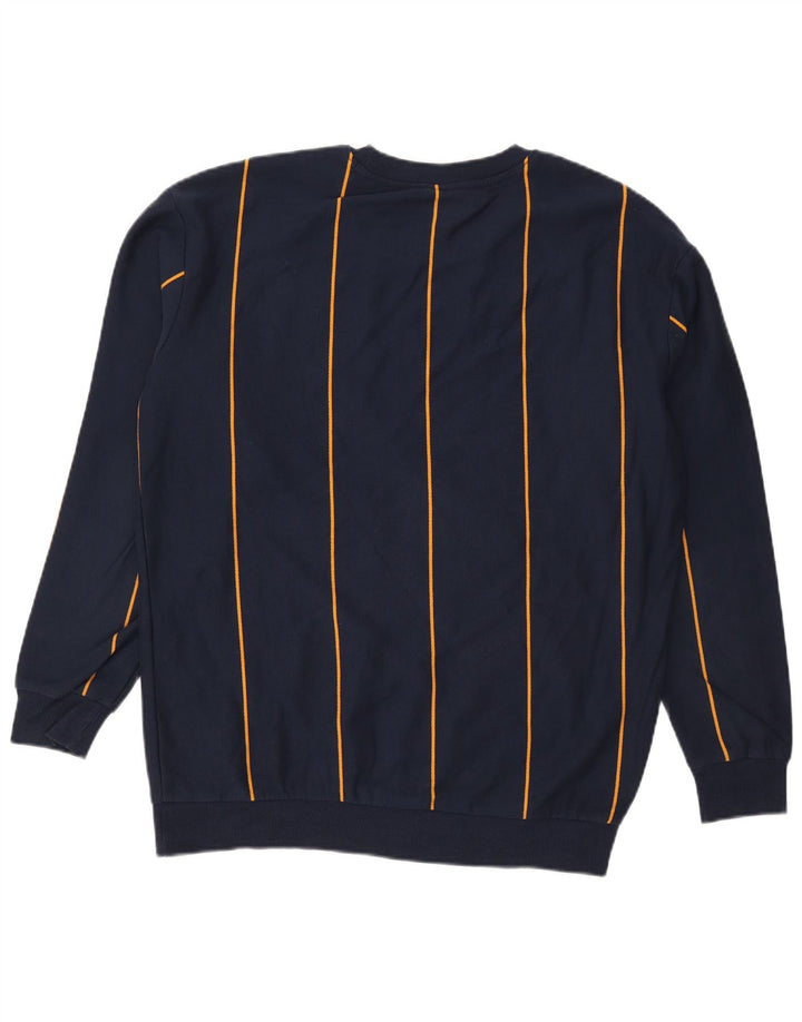 Zara Hombre Sudadera Jumper Large Azul Marino Rayas Algodón