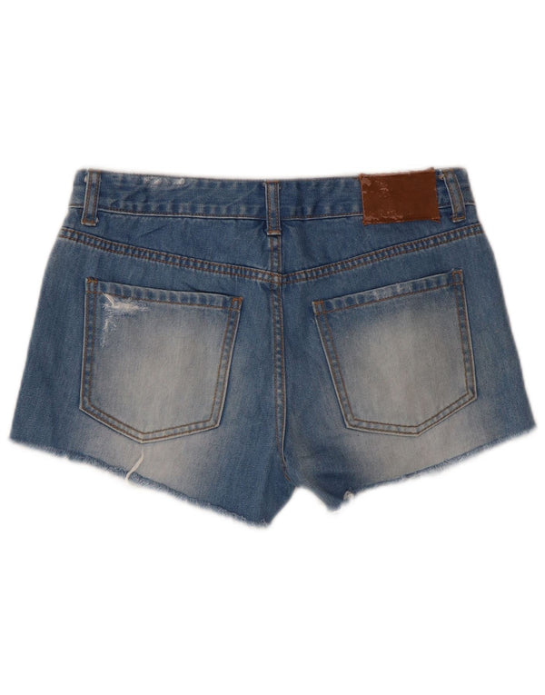 Billabong Mujer Pantalones Cortos De Mezclilla Desgastados De Cintura Baja W26 Algodón Azul Pequeño