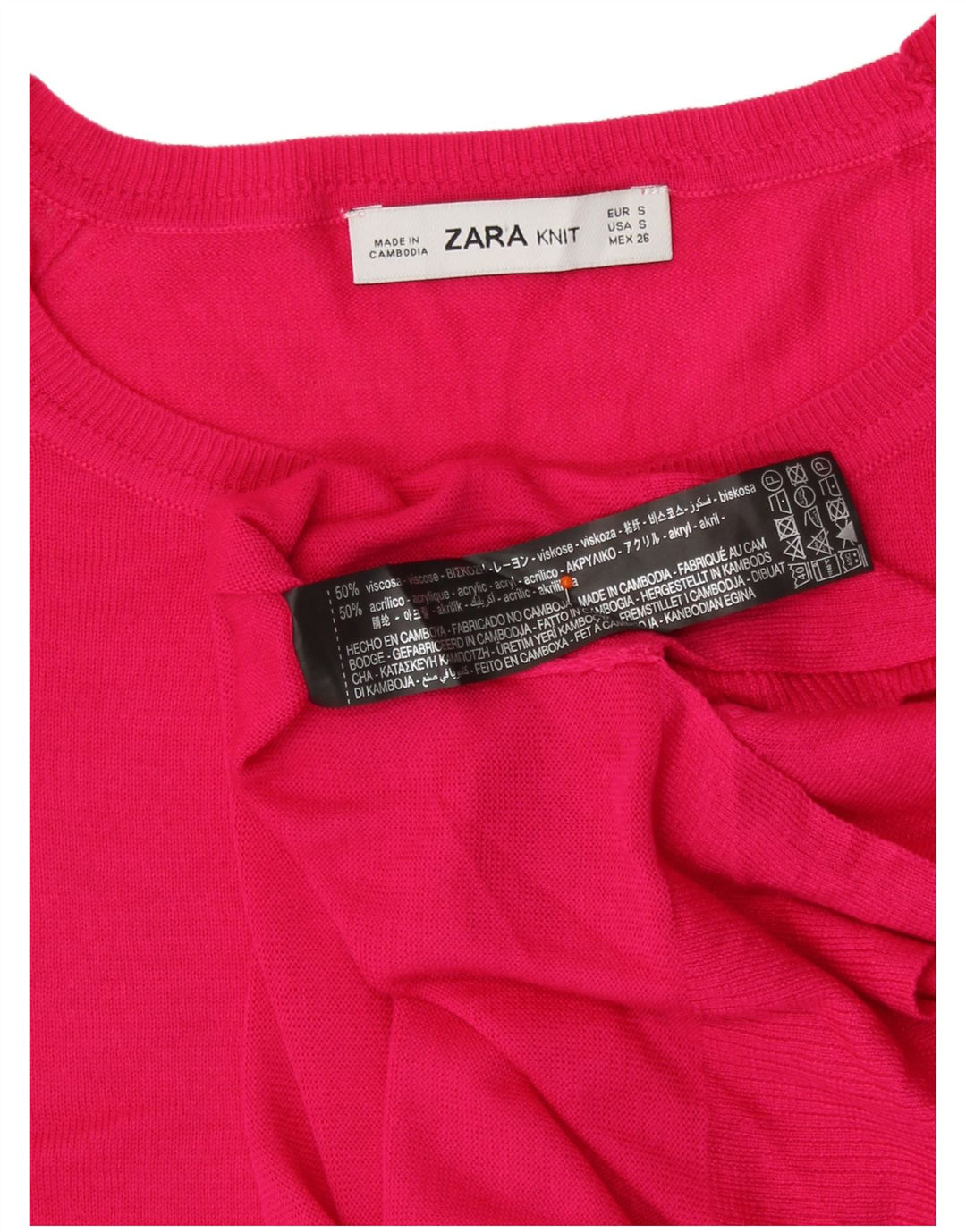 Zara Mujer Oversize Cuello Redondo Jersey Jersey UK 10 Small Pink Viscosa