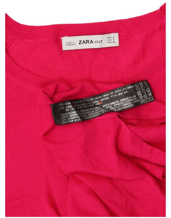 Zara Mujer Oversize Cuello Redondo Jersey Jersey UK 10 Small Pink Viscosa