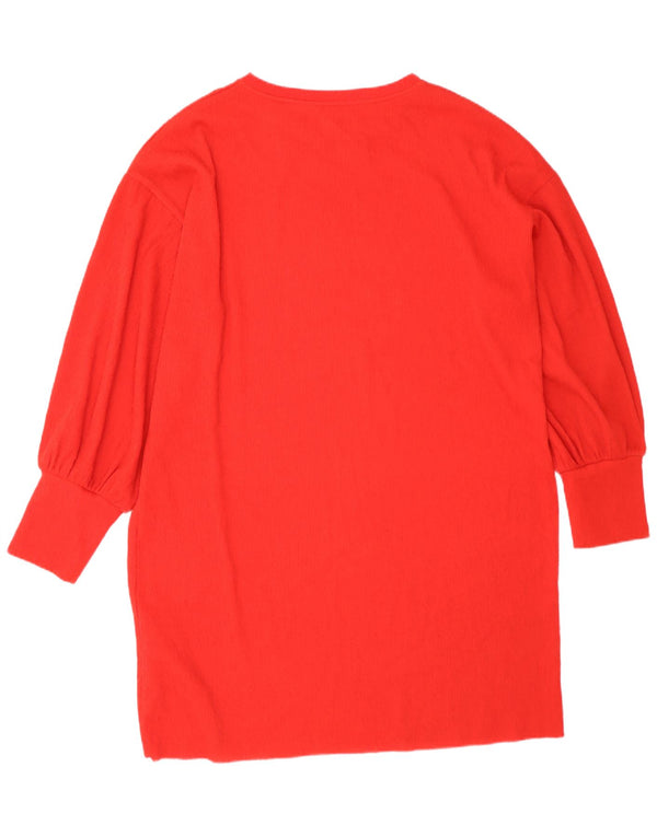 Zara Vestido Carpa Extragrande De Manga Larga para Mujer UK 46 Poliéster Rojo Grande