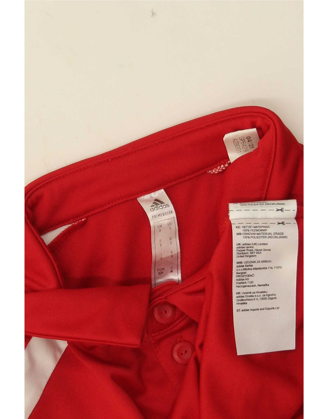 Adidas Hombre Aeroready Graphic Polo Shirt Pequeño Rojo Colorblock Poliéster