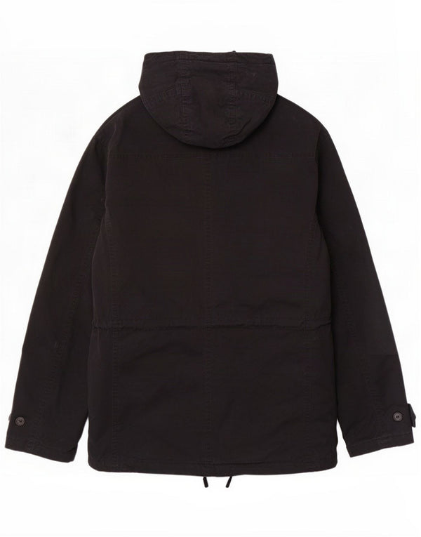 Tommy Hilfiger Abrigo cortavientos Sherpa con capucha para hombre UK 40 Large Black Modern