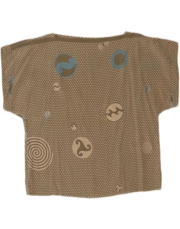 Vintage camiseta para mujer Top Reino Unido 12 Verde Medio Manchado