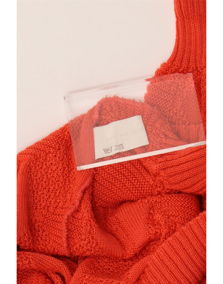 VINTAGE Mujer Crew Neck Jumper Suéter UK 18 XL Acrílico Naranja