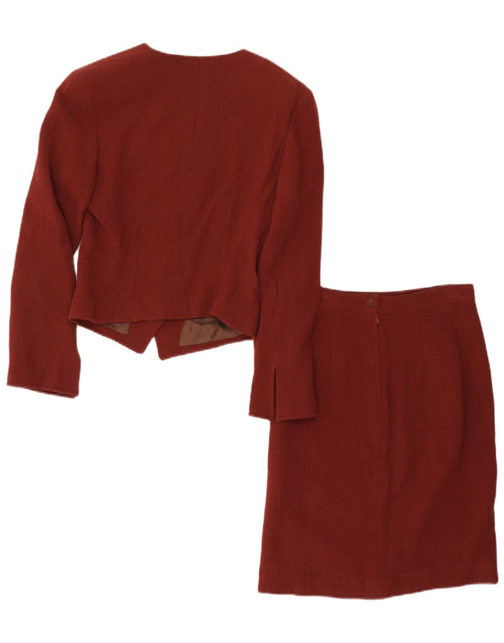Ungaro Conjunto de falda de 2 piezas con 5 botones para mujer IT 40 Small W28 Lana granate