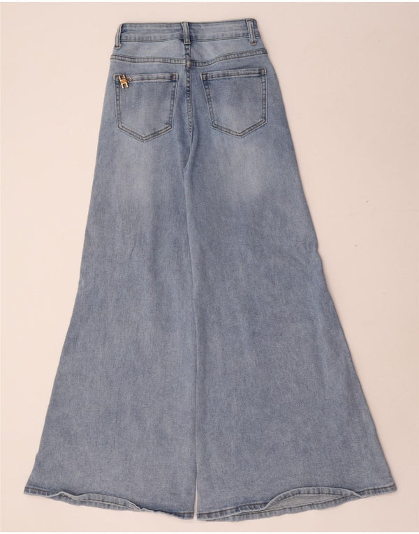 Elisabetta Franchi Jeans de pierna ancha de cintura alta para mujer XS W24 L31 Algodón azul