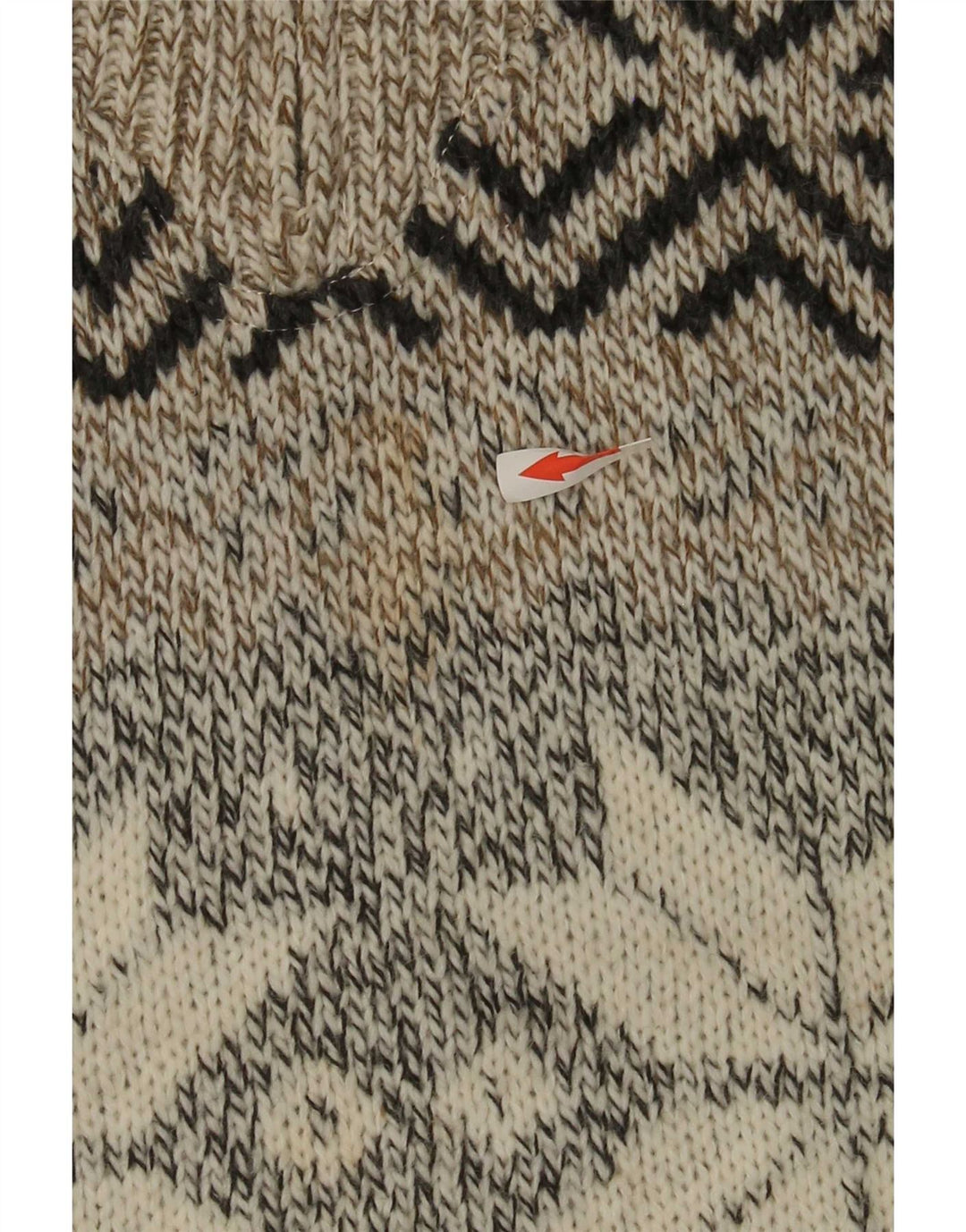 C&A Mens Canda Zip Neck Jumper Sweater Medio Beige Fair Isle Acrílico