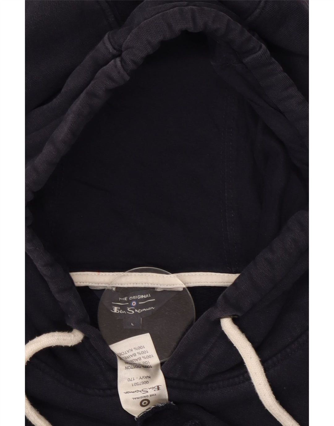 BEN SHERMAN Jersey con capucha gráfico extragrande para mujer Reino Unido 40 Grande Azul marino