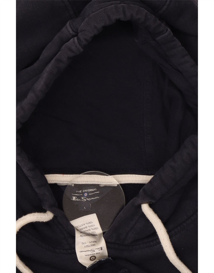 BEN SHERMAN Jersey con capucha gráfico extragrande para mujer Reino Unido 40 Grande Azul marino