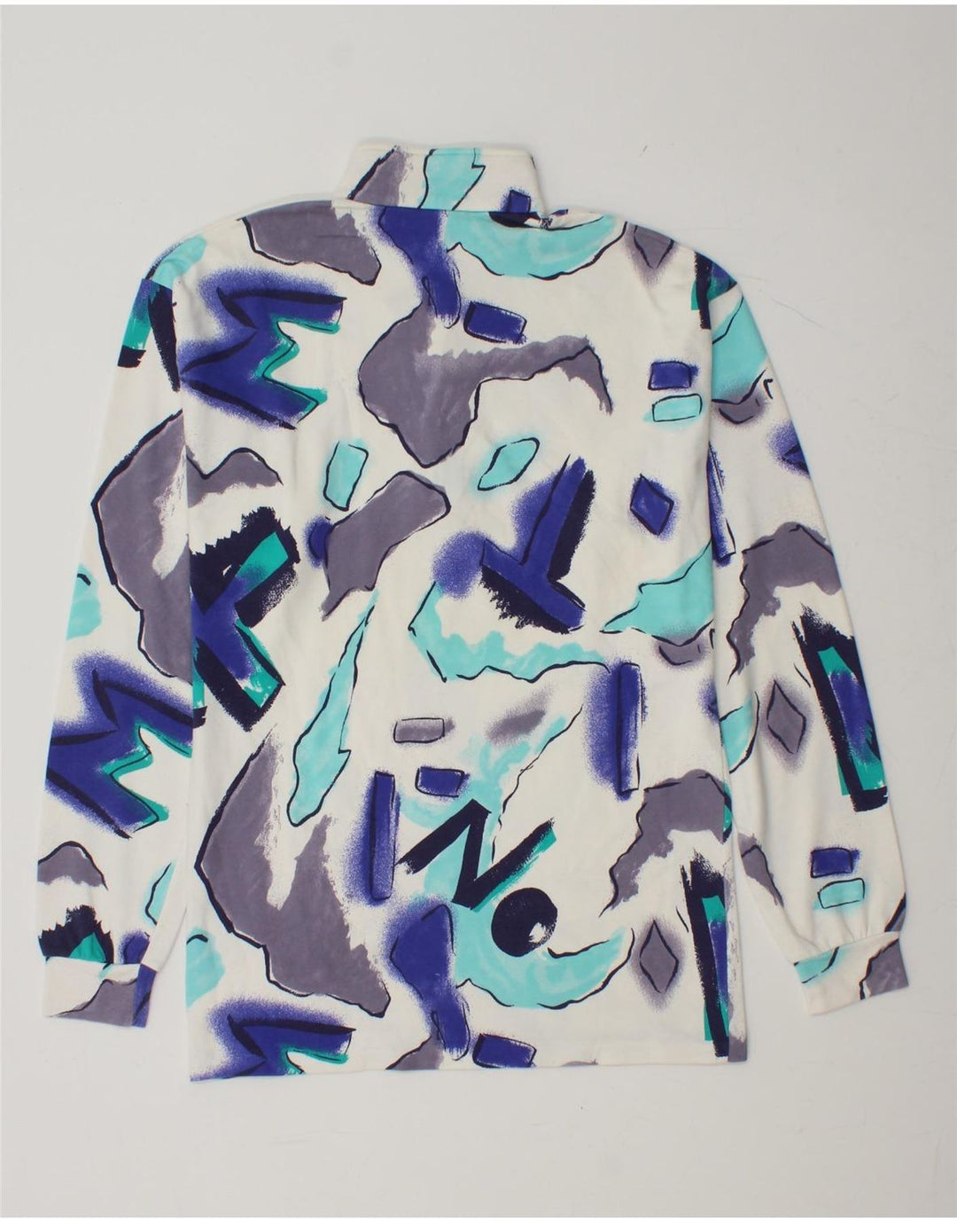 BENGER Top con cuello con cremallera y estampado abstracto para hombre, manga larga, talla pequeña, multicolor