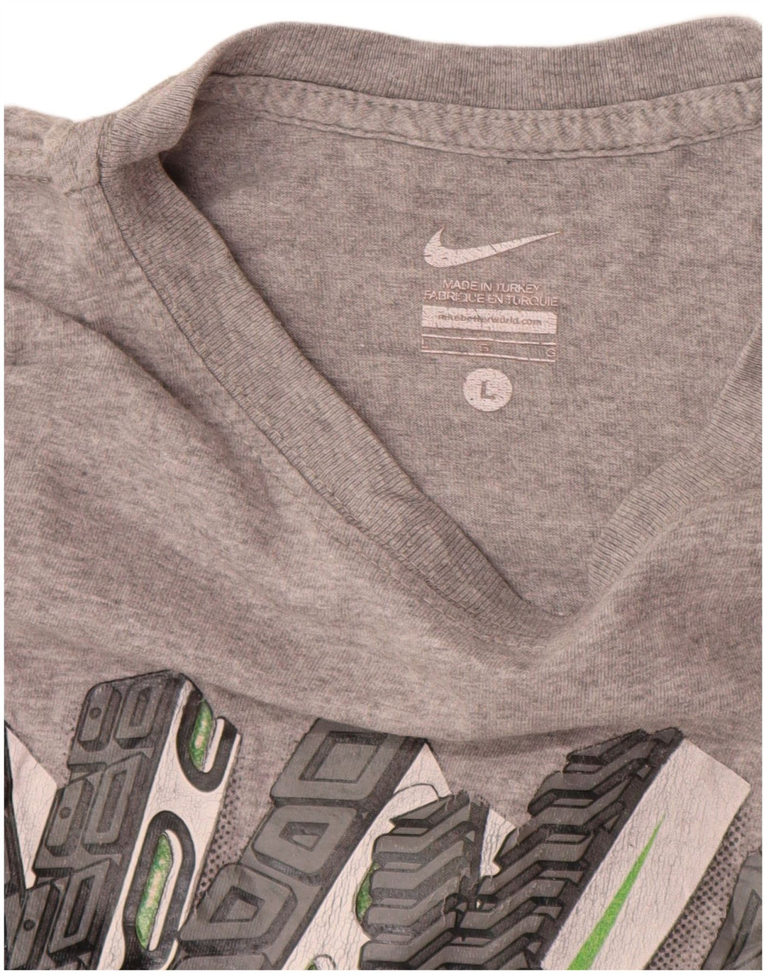 Nike Camiseta gráfica para hombre Top grande gris moteado