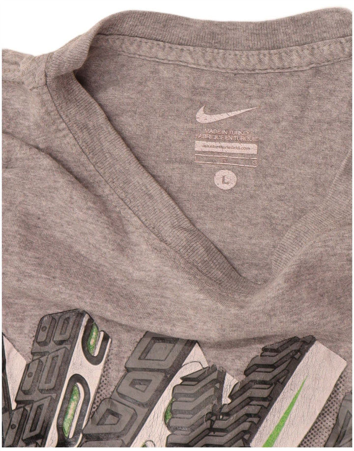 Nike Camiseta gráfica para hombre Top grande gris moteado