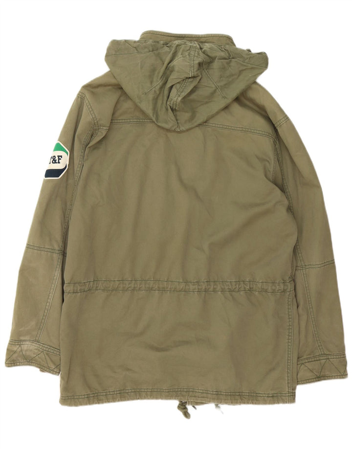 NIKE Parka con capucha para hombre, talla 39/41, algodón caqui mediano