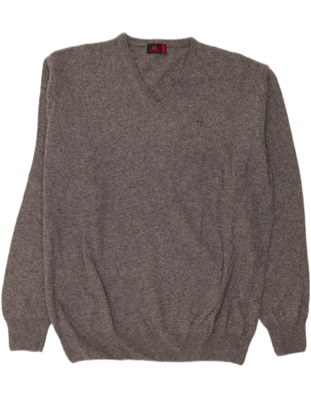 Kappa Jersey con cuello en V para hombre, talla 3XL, lana de cordero gris