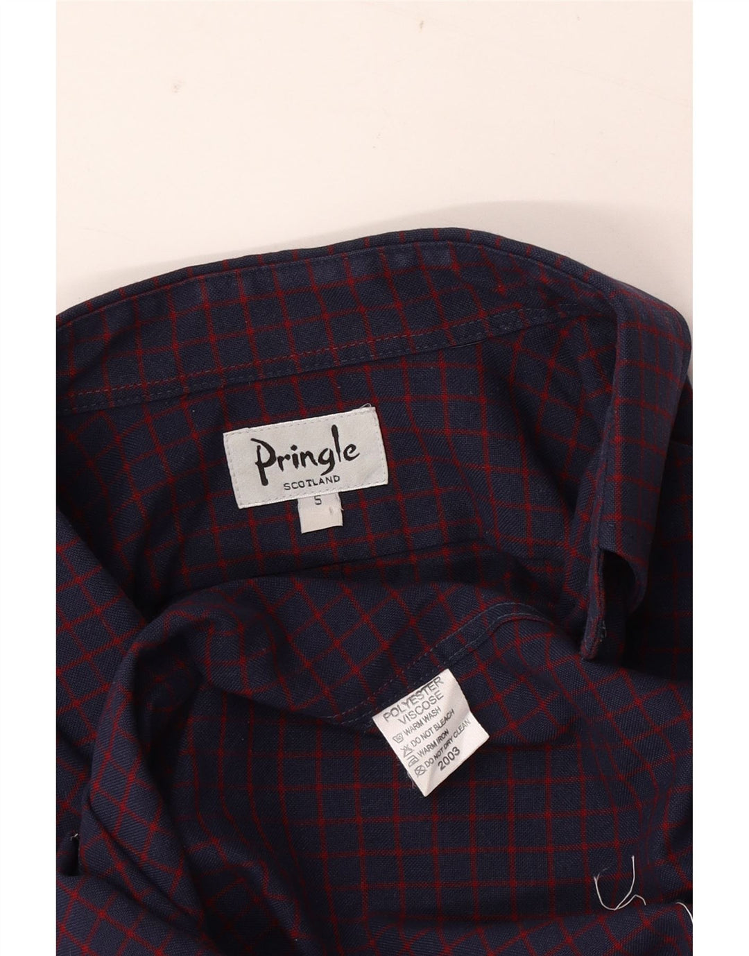Camisa Pringle para hombre Poliéster a cuadros morado pequeño