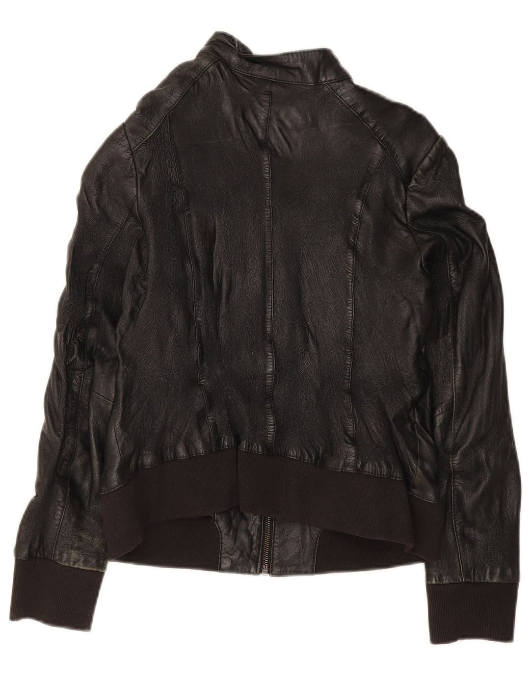 Conbipel Chaqueta Bomber De Cuero Para Mujer IT 44 Medium Cuero Negro