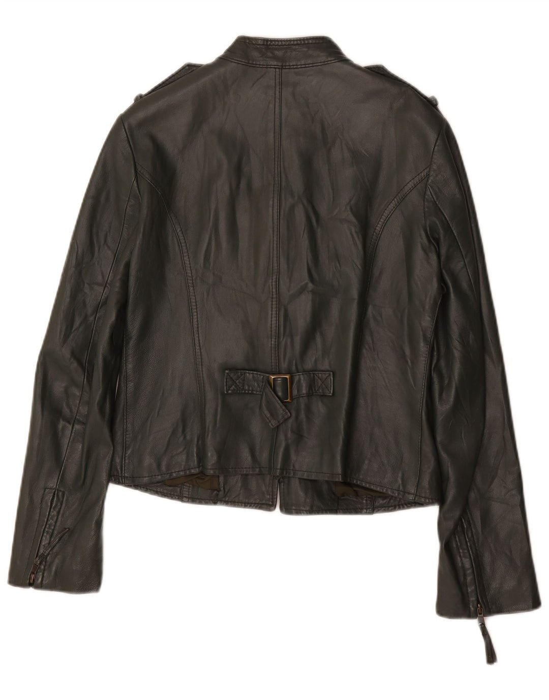 Sasch Chaqueta de cuero corta militar para mujer Reino Unido 44 Verde grande