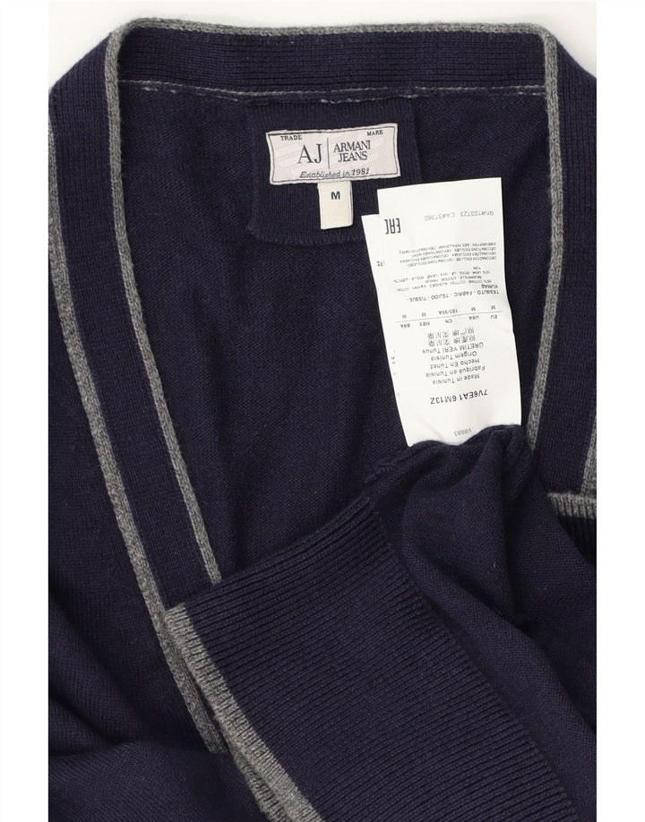 ARMANI JEANS Suéter Cárdigan para Hombre Algodón Azul Marino Medio Color Block