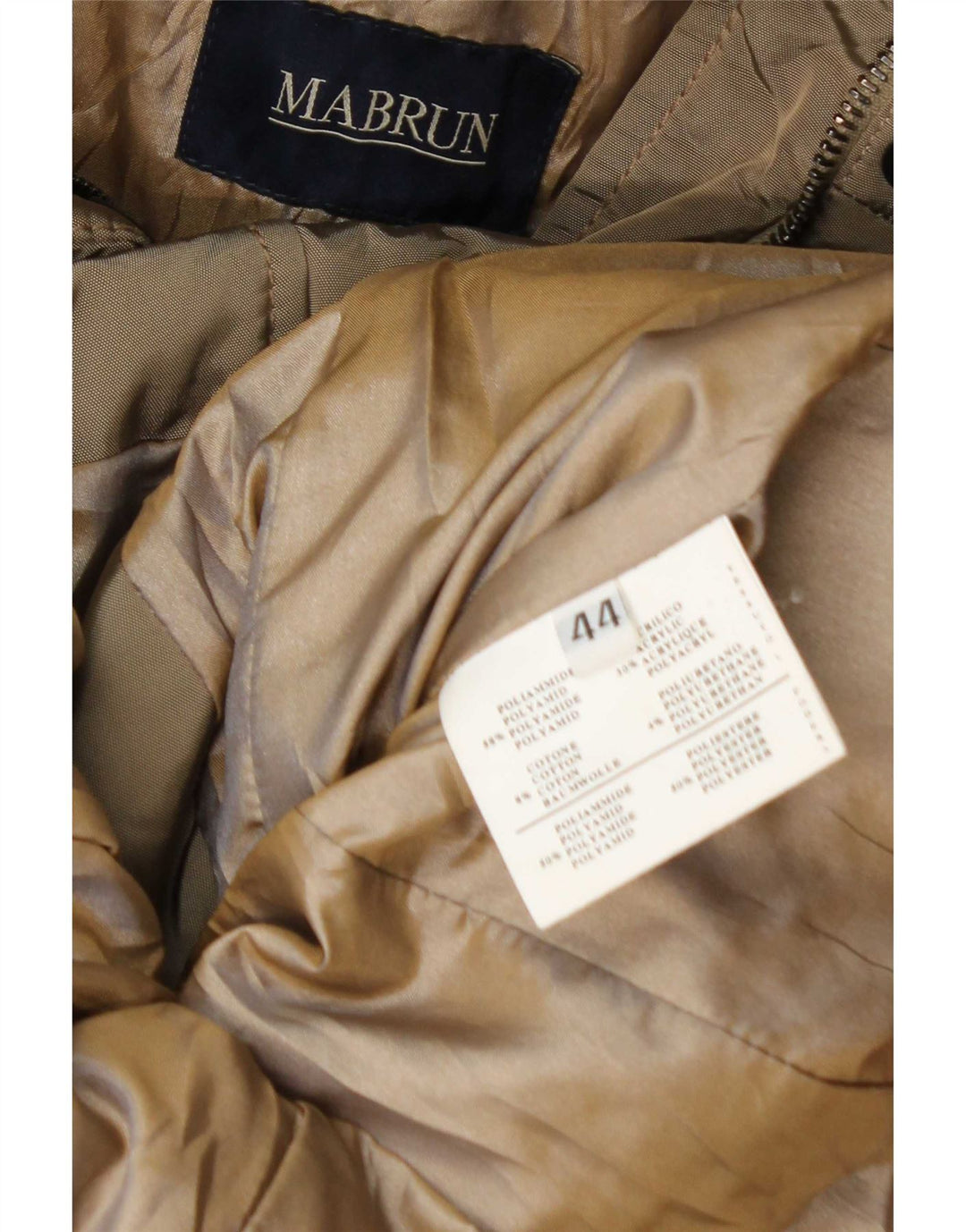 Mabrun Chaqueta Acolchada Mujer Con Capucha IT 44 Poliamida Beige Medio