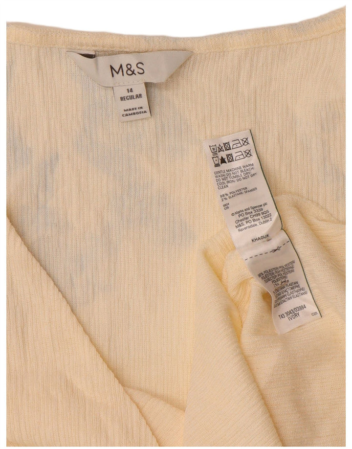 Marks & Spencer Blusa de manga larga para mujer UK 44 Poliéster beige medio