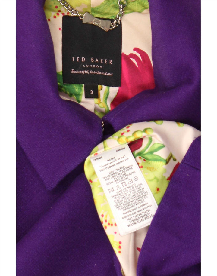 Ted Baker Chaqueta Blazer para Mujer Talla 3 Mediana Lana Púrpura