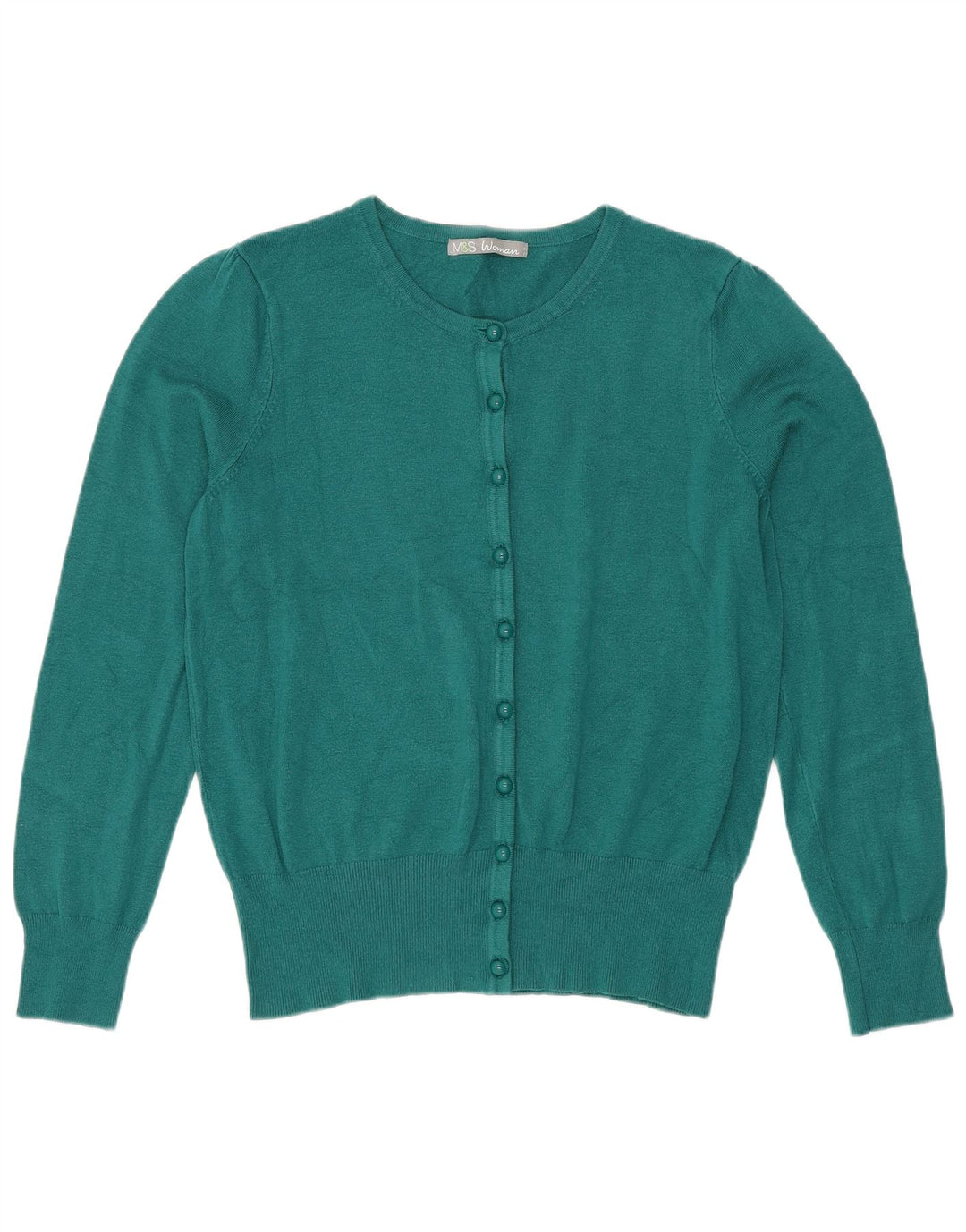 Marks & Spencer Suéter tipo cárdigan para mujer UK 44 Viscosa verde medio