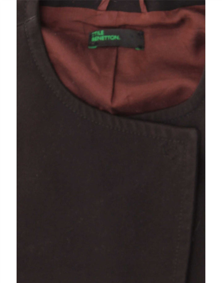 Benetton Abrigo Mujer UK 42 Mediano Negro