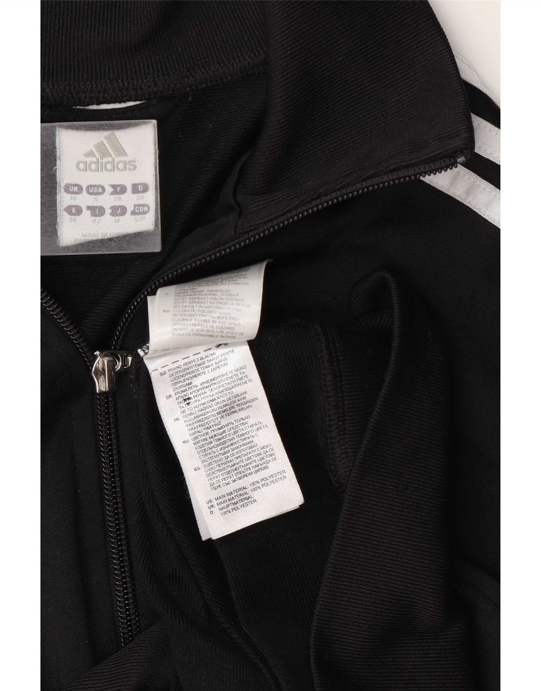 Adidas - Chaqueta de chándal para mujer, talla 10, color negro, poliéster
