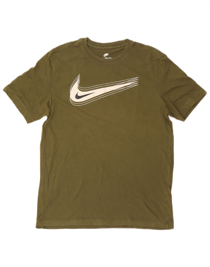 Nike Camiseta gráfica para hombre Top de algodón caqui mediano