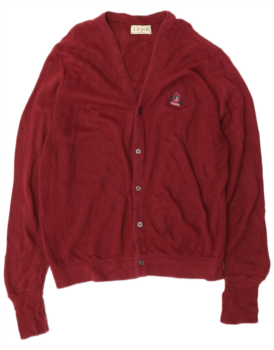 Izod Cárdigan Hombre XL Acrílico Burdeos