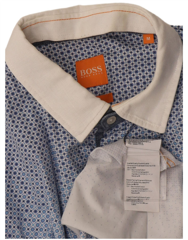 Camisas Hugo Boss Hombre Algodón Geométrico Azul Medio