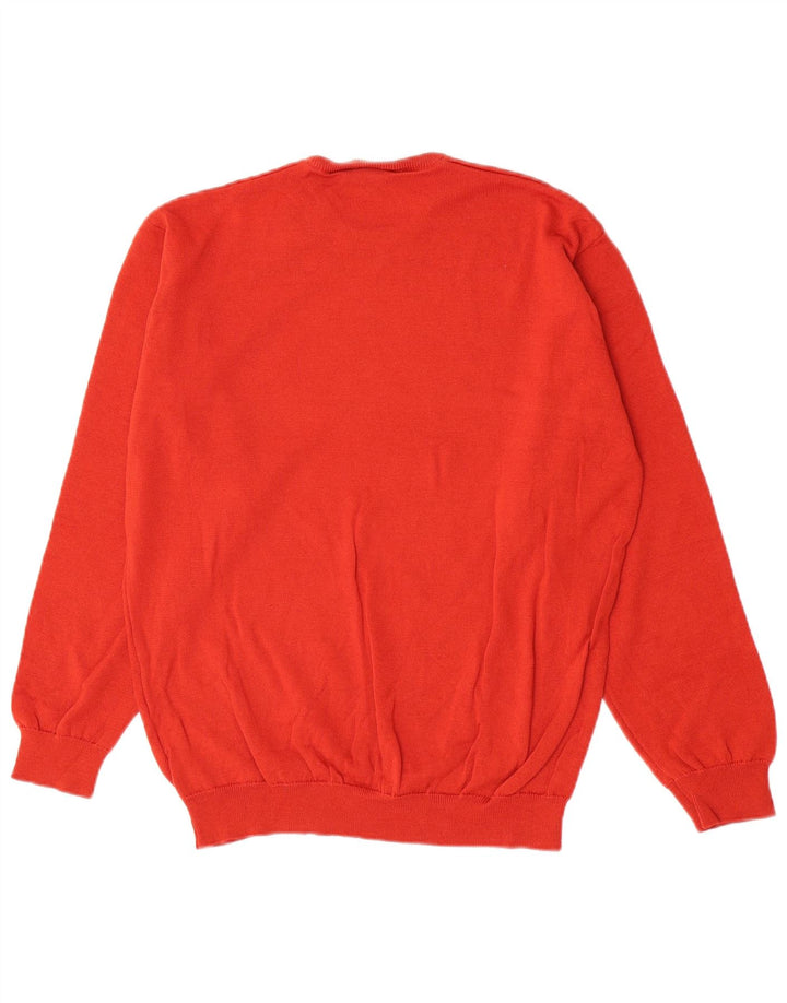 Lacoste Jersey de cuello redondo para hombre talla 6 XL lana virgen roja