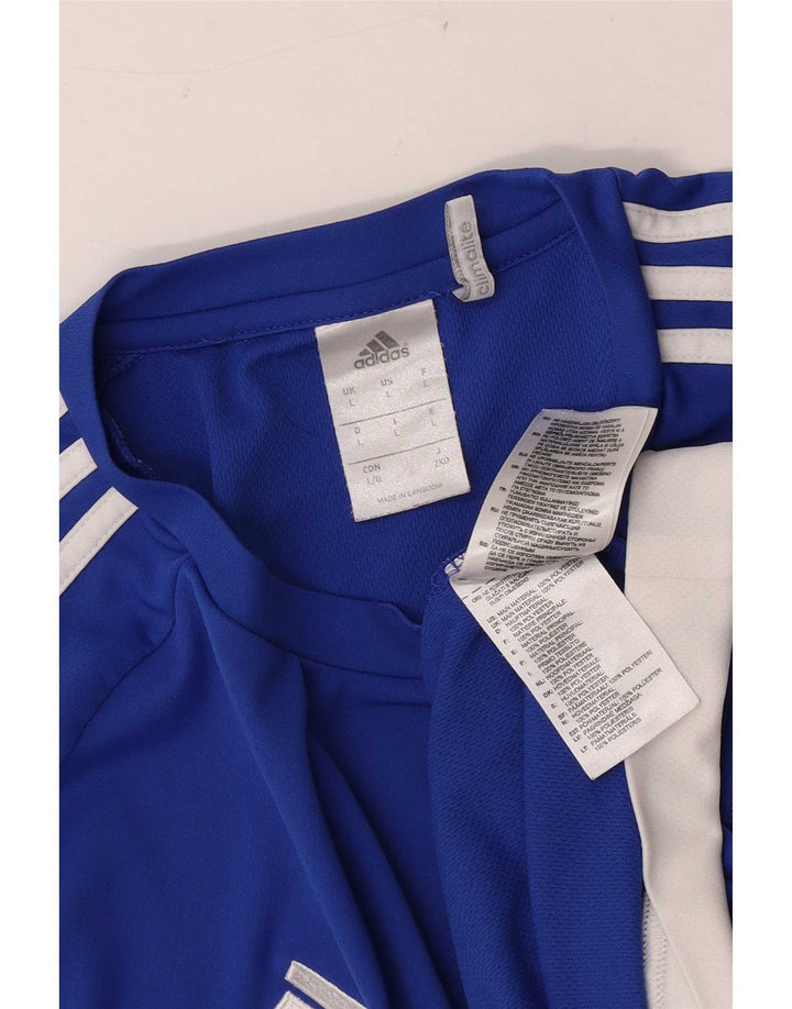 Adidas Hombre Climalite Camiseta Top Grande Azul Colorblock Poliéster