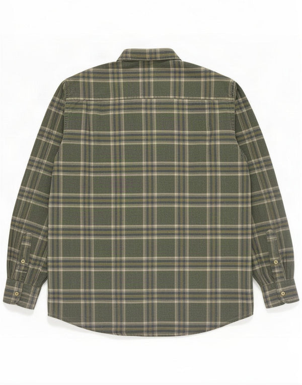 Camisa de franela para hombre Amerigo Vespucci Talla 41 Large Green Plaid Classic