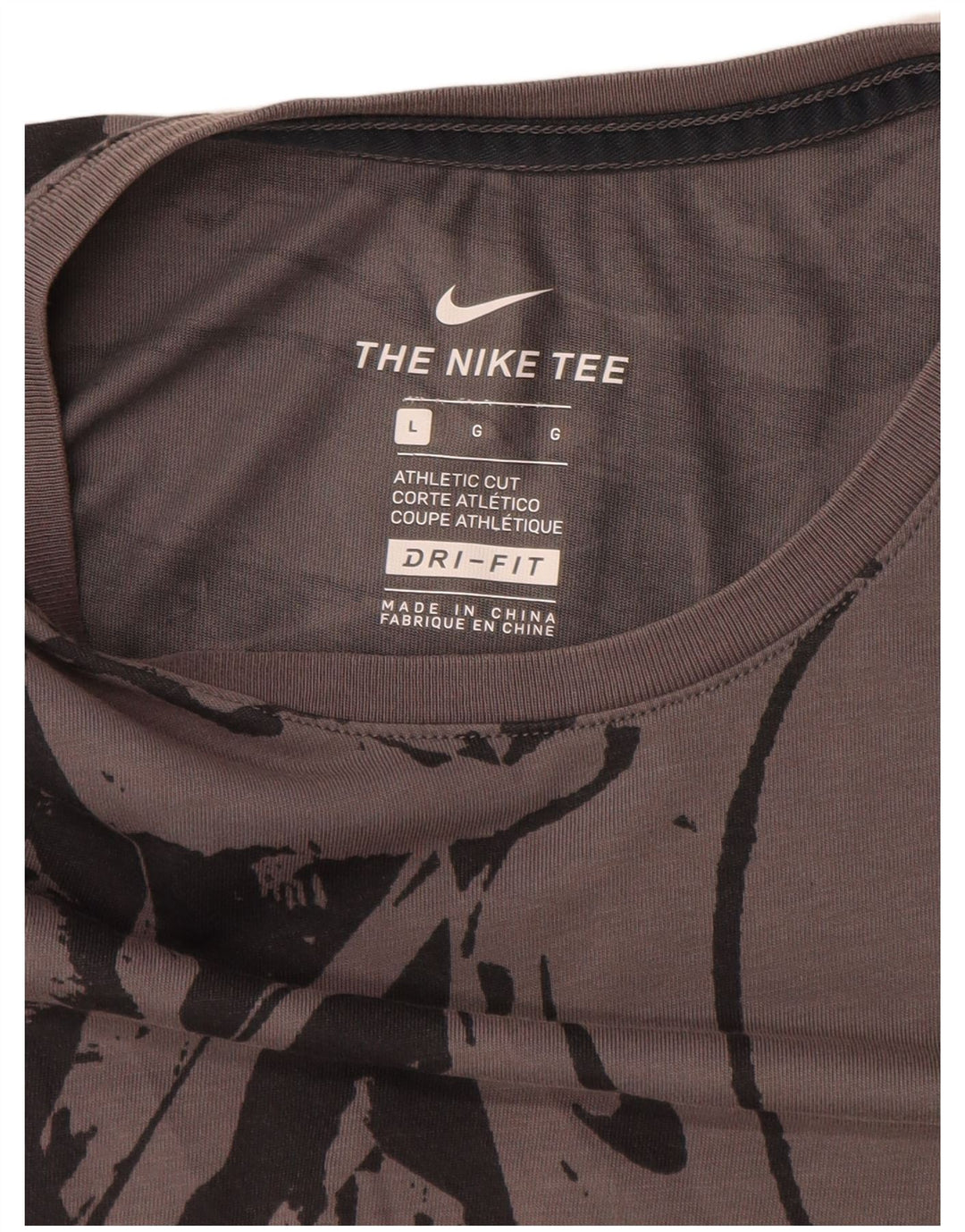 Nike Dri Fit - Camiseta con estampado abstracto para hombre, talla grande, color gris